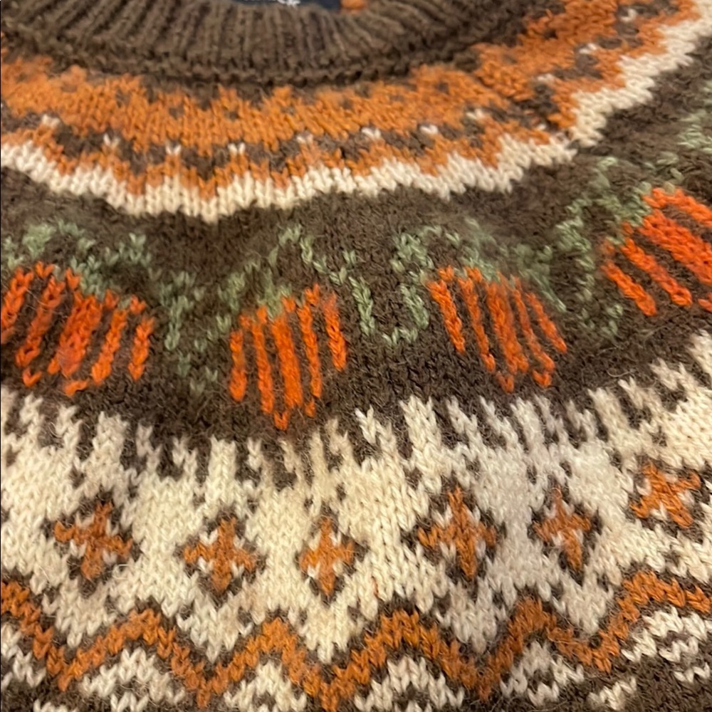Kiel James Patrick Orange and Brown pumpkin Fair Isle Sweater - Picture 4 of 5
